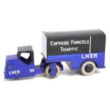 Dinky: A pre-war Dinky Toys Mechanical Horse, 33R, 'LNER Express Parcels Traffic', blue and black,