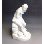 A Minton Parian figure of Dorothea, modelled by John Bell, date cypher for 1863, impressed MINTON,