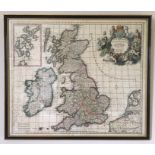 Carel Allard (1648-1709), late-17th century map of British Isles, hand-coloured copper engraving