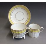 A very rare William Billingsley trio, decorated on white porcelain from John Rose of Coalport, at