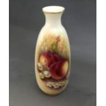 A Royal Worcester vase painted with fruit, shape No.2491, signed Edward Townsend, date code 1930,