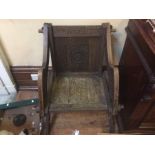 A 19th Century Winchester chair, carved back, panelled seat