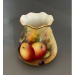 A Royal Worcester vase painted with fruit, shape G957, signed Albert Shuck, date code 1936, 8cm high