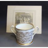 An English porcelain presentation loving cup of Lichfield interest, attributed to Coalport,