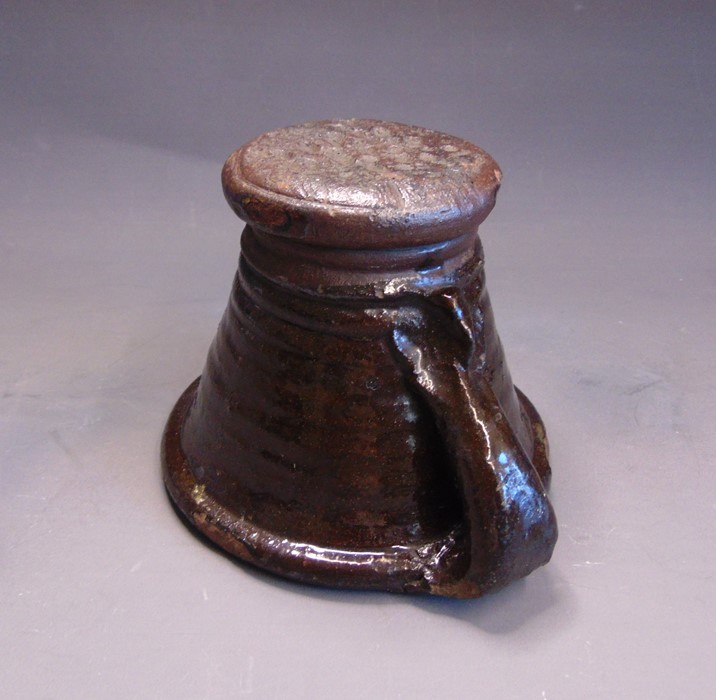 Post Medieval pottery, a mortar, an earthenware lead glazed cup and a black glazed Jug, mortar 16. - Image 3 of 7