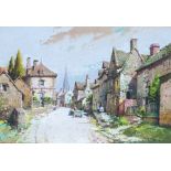 Noel Harry Leaver (British, 1889-1951), 'Street in Stamford, Lincs'; 'Painswick, Costwolds', a pair,