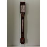 A mid 19th Century rosewood stick barometer by L. Casella, circa 1860, of Gothic design with ogee
