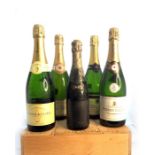 Several bottles of Champagne including Lanson.