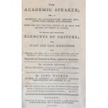 Collection of 18th & 19th century books to include The Academic Speaker, by John Walker, 1791; Don