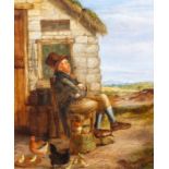 Follower of Edmund Bristow, A Quiet Smoke, oil on canvas, 61 by 51cm, gilt frame