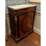 19th Century French Boulle work ebony veneered pier cabinet, with brass and tortoiseshell inlaid