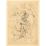 Pierre Bonnard (French, 1867-1947), La Vie de St Monique, 1930, etching, 18 by 12cm, unframed