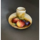 A Royal Worcester vase painted with fruit shape 2491, signed William Moseley, date code 1930, 7cm