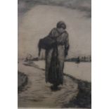 Kurt Peiser (1887-1967), etching of a lady, signed l.r., limited edition numbered 20/50, framed &