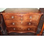 A George III mahogany Serpentine fronted three drawer chest