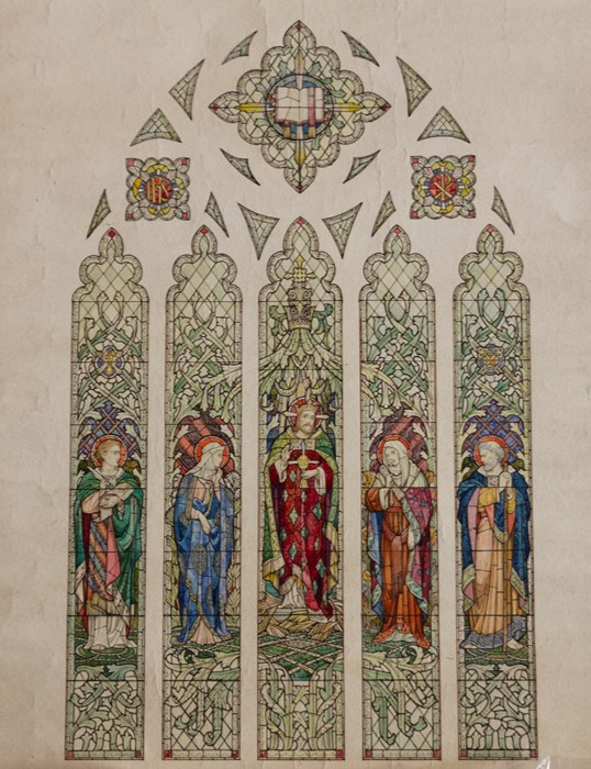 Thomas Francis Willford (British, 20th Century), archive of original post-war stained glass