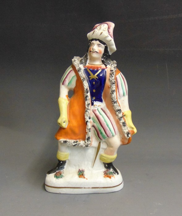 A Staffordshire figure of Richard III standing on a gilt lined base,  circa 1860, 22cm high