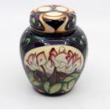 A Moorcroft ginger jar and cover, RHS Ashwood gold, by E.Bishop Ltd, impressed marks below, height