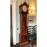 A George III mahogany cased eight day longcase clock, the circular dial inscribed 'Elkington,