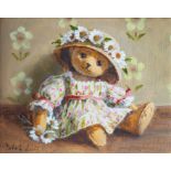 Deborah Jones original oil on canvas, painting of a bear. Signed by the artist. Framed size: 42cm