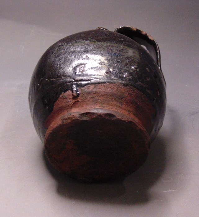 Post Medieval pottery, a mortar, an earthenware lead glazed cup and a black glazed Jug, mortar 16. - Image 7 of 7