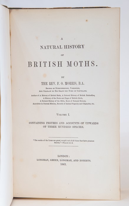 Morris, The Rev. F. O. A Natural History of British Moths, two volumes, London: Longman, 1861- - Image 2 of 2