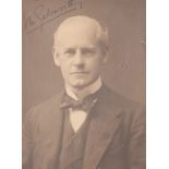 John Galsworthy (1867-1933), English novelist and playwright. Photographic portrait, signed by