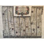 Collection of four framed antique maps, comprising: John Ogilby road map, London to Shrewsbury,