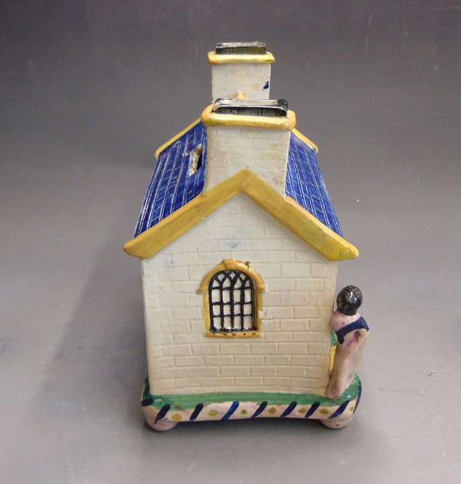 A large Yorkshire Mexborough Pottery money box in the form of a Wesleyan chapel, named William - Image 3 of 5