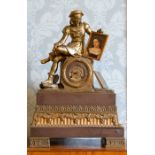 A 19th Century French gilt metal bracket clock, circa 1870, surmounted with a figure of an artist