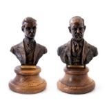 Rolls Royce Interest, a pair of bronze busts, Charles Stewart Rolls (1877-1910) and Frederick