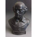 A Wedgwood black basalt bust of William Shakespeare, 1964, impressed WEDGWOOD Made in England  3 A