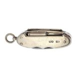 Sampson Mordan & Co, a late Victorian silver vesta case incorporating a folding knife and pick,