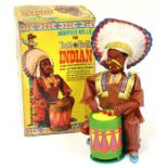 Warpath Willie: A boxed, battery operated, vintage plastic, Warpath Willie the Tom Tom Indian,