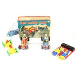 Twin Racing Car: A boxed, battery operated, Twin Racing Car, with remote control, Made by Linemar,