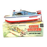 Cabin Cruiser: A boxed, battery operated, tinplate, Cabin Cruiser, Made by San, Japan, complete
