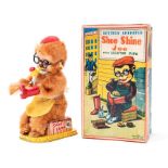 Shoe Shine Joe: A boxed, battery operated, tinplate, Shoe Shine Joe with Lighted Pipe, Made by