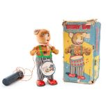 Barney Bear the Drummer Boy: A boxed, battery operated, tinplate, Barney Bear the Drumming Boy, with