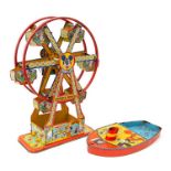 Mickey Mouse Ferris Wheel: An unboxed, tinplate, clockwork, Mickey Mouse Ferris Wheel, height