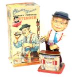 Charley Weaver: A boxed, battery operated, tinplate, Charley Weaver Bartender, Made by Rosko,