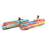 Animal Train: A pair of unboxed, friction Animal Trains, Made by Shinsei, Japan, lithographed,