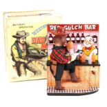 Red Gulch Bar: A boxed 1950's, battery operated, tinplate, Red Gulch Bar (Western Bad Man), Made