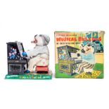 Musical Bulldog: A boxed, battery operated, tinplate, Musical Bulldog 'Hot Time in the Old Town