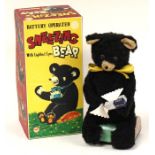 Sneezing Bear: A boxed, battery operated, tin and plush, Sneezing Bear with Lighted Eyes, Made by