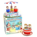 Funland Cup Ride: A boxed 1960's, battery operated, tinplate, Funland Cup Ride, Made by Kanto