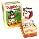 Quizzy The Educated Puppy: A boxed, tinplate, Quizzy The Educated Puppy, Made by Alps, Japan, A