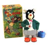 Smoking Papa Bear: A boxed, battery operated, tin and plush, Smoking Papa Bear, Made by Marusan,