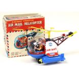 Air Mail Helicopter: A boxed, battery operated, tinplate, Air Mail Helicopter, Made by K.O, Japan,