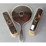 A silver mounted tortoiseshell part dressing set, by Henry Mathews, assayed Birmingham 1923,