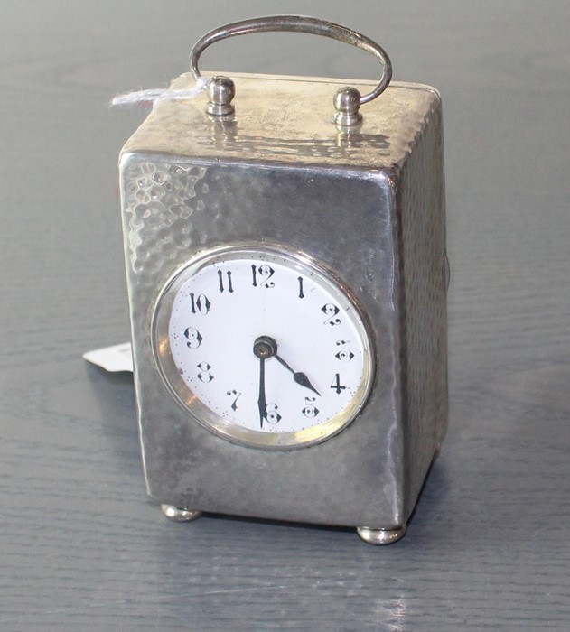 A Victorian silver carriage clock, the case by Henry Mathews, assayed Chester 1899, having